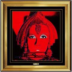 Vintage Andy Warhol Hand Signed Color Lithograph The Star Mata Hari Greta Garbo Myths