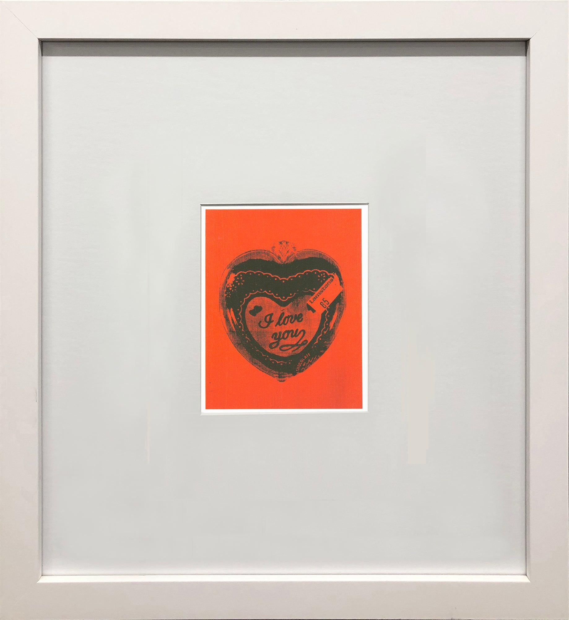 Heart (Lamston Candy Box) is an offset lithograph from a portfolio of five Andy Warhol prints published by te Neues, now out of print and highly collectible. Inspired by Warhol's iconic fascination with commercial packaging and mass-produced