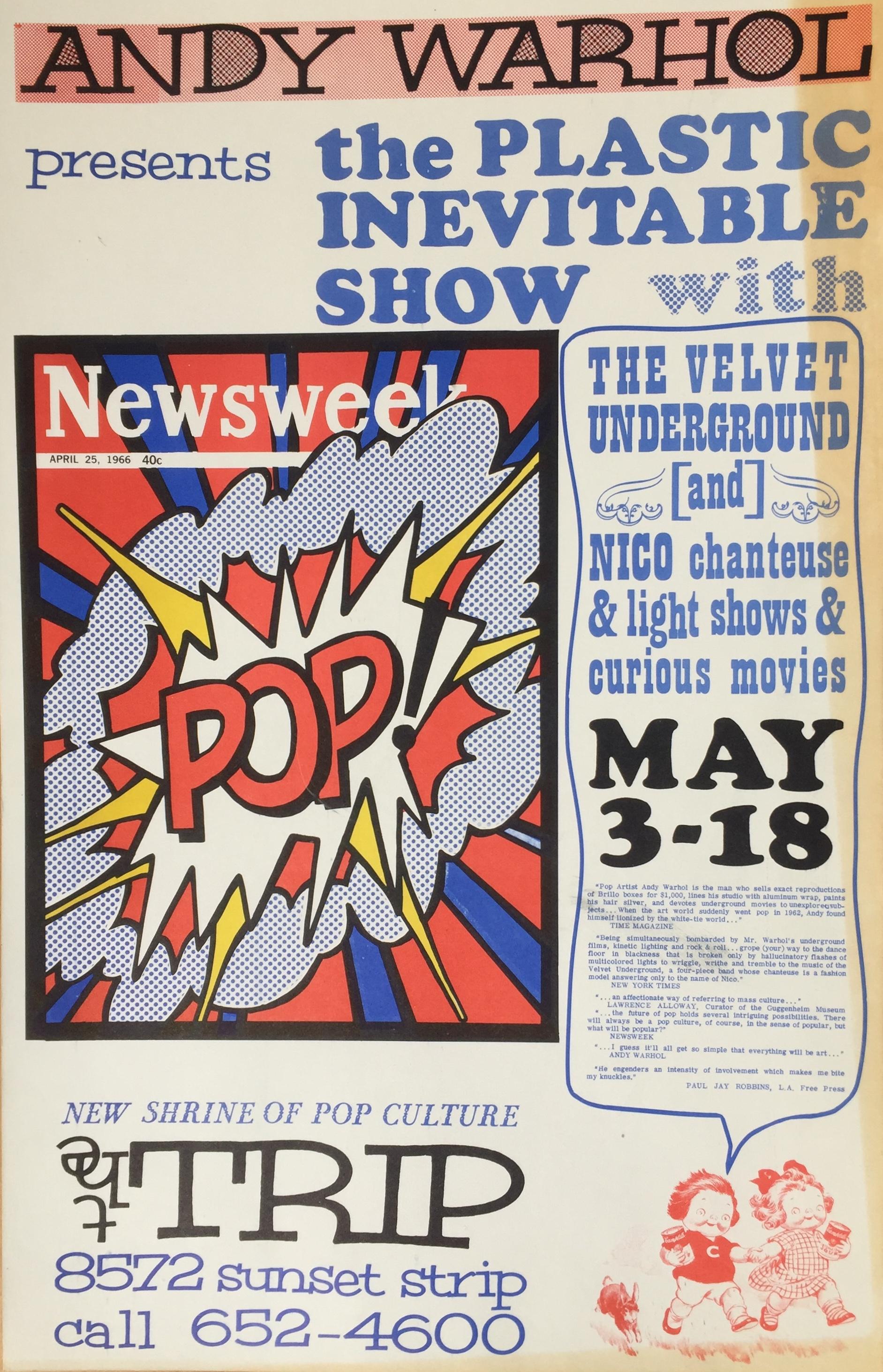 ANDY WARHOL - ICONIC 1966 POP CULTURE POSTER - event closed  by LA Police 2