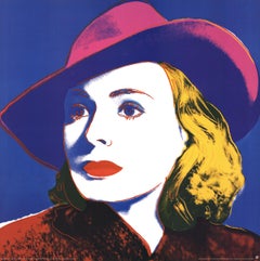 Andy Warhol-Ingrid with Hat (Lg)-38" x 38"-Poster-1990-Pop Art-Multicolor, Blue