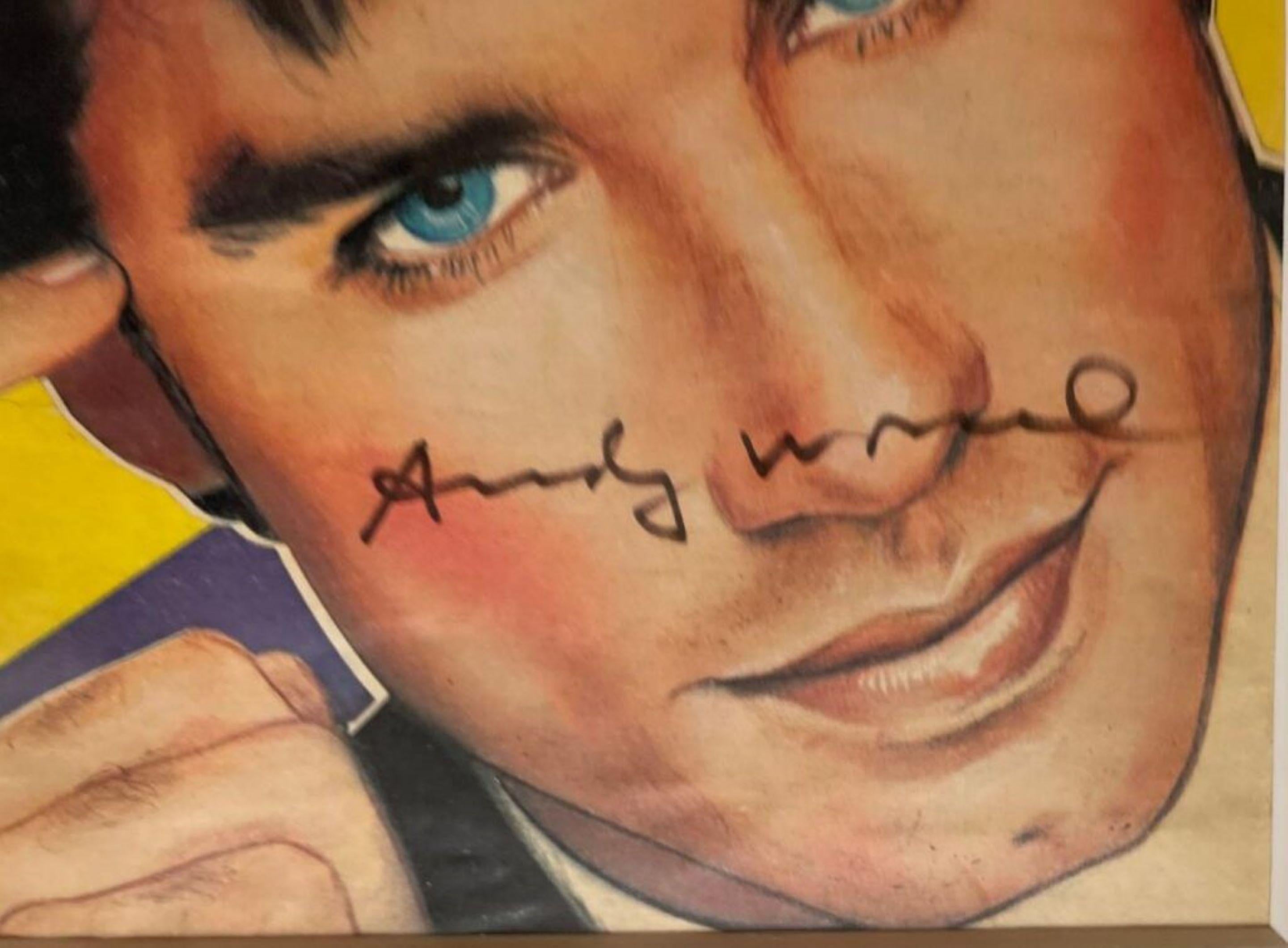 Interview Magazine cover (hand signed by Andy Warhol) Framed Steve Rubell Estate For Sale 1