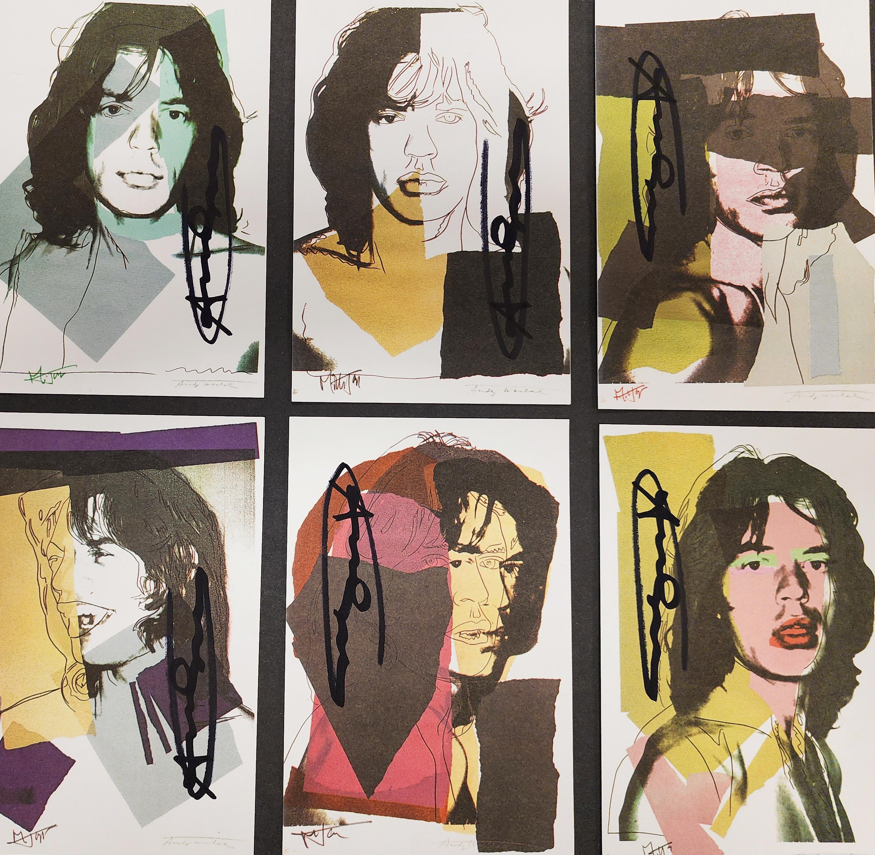 Andy Warhol, « Jagger - 1975 », lot de 9 sur 10, signé à la main 2