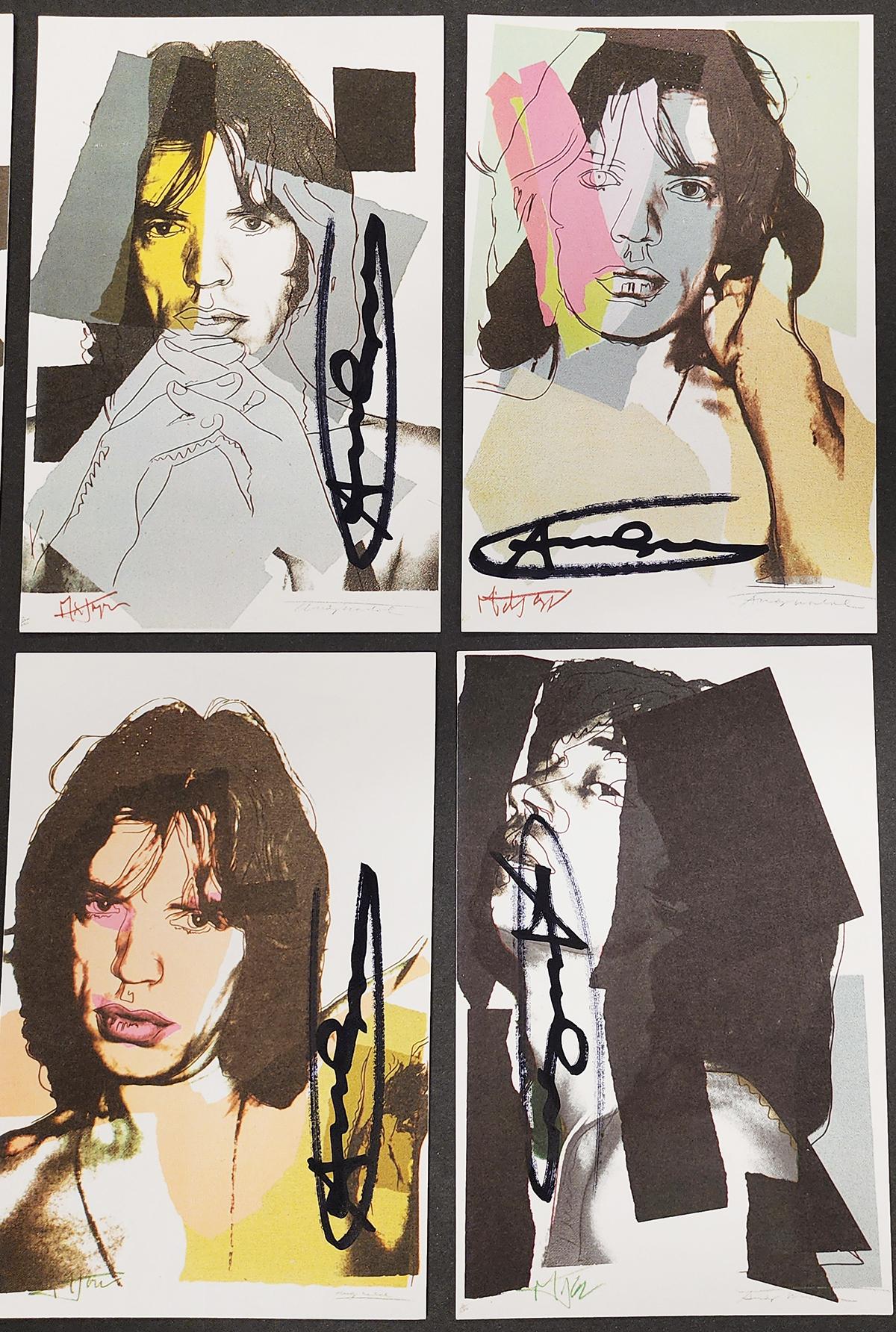 Andy Warhol, « Jagger - 1975 », lot de 9 sur 10, signé à la main 4