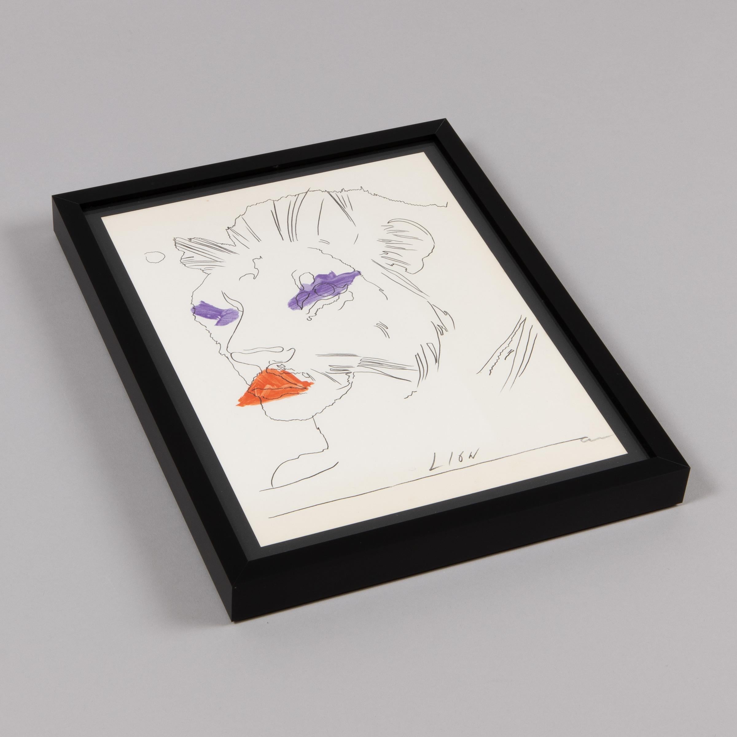 Andy Warhol, Lion - Signed Print, Pop Art For Sale 1