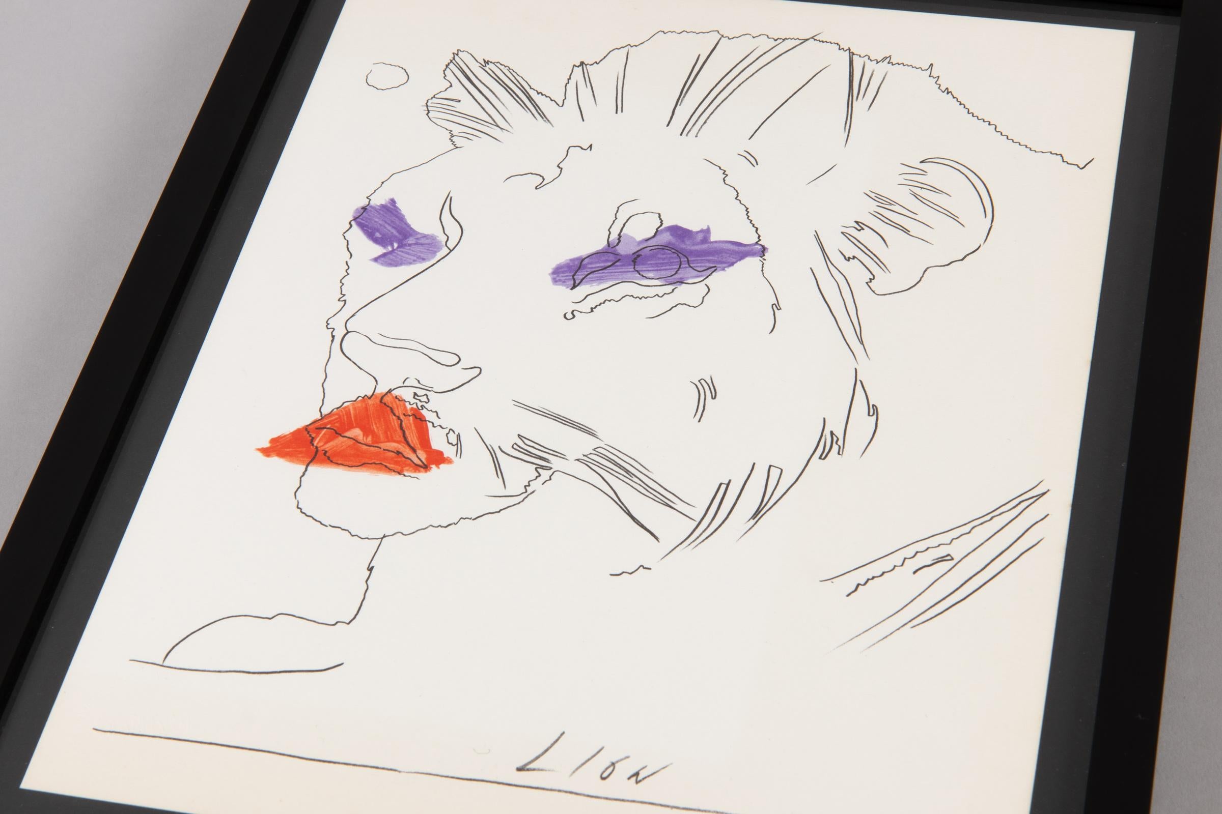 Andy Warhol, Lion - Signed Print, Pop Art For Sale 2