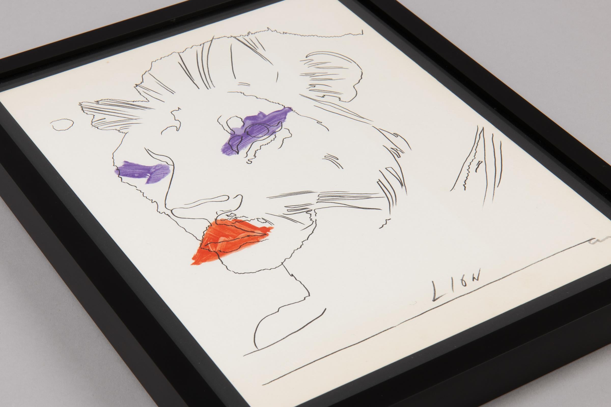Andy Warhol, Lion - Signed Print, Pop Art For Sale 4