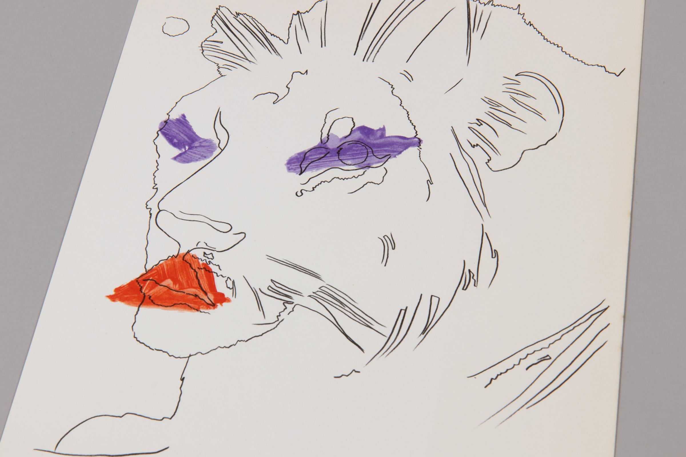 Andy Warhol, Lion - Signed Print, Pop Art For Sale 5