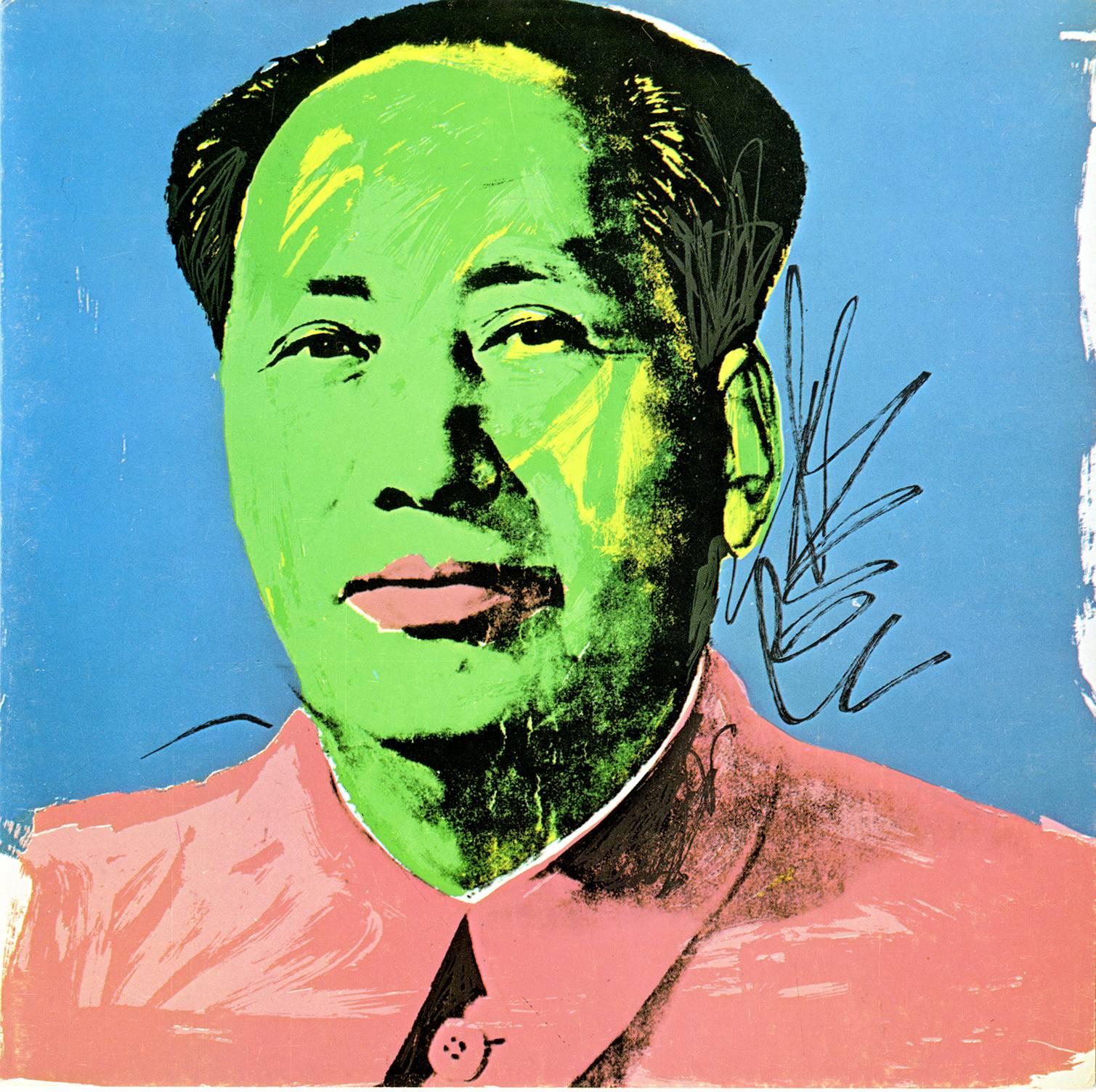 Andy Warhol Leo Castelli Gallery 1972: 
Leo Castelli gallery released this colorful, highly collectible 1970s Andy Warhol Mao announcement card in 1972 to promote Andy Warhol’s soon-to-be-released portfolio of ten screen-prints of the iconic Chinese