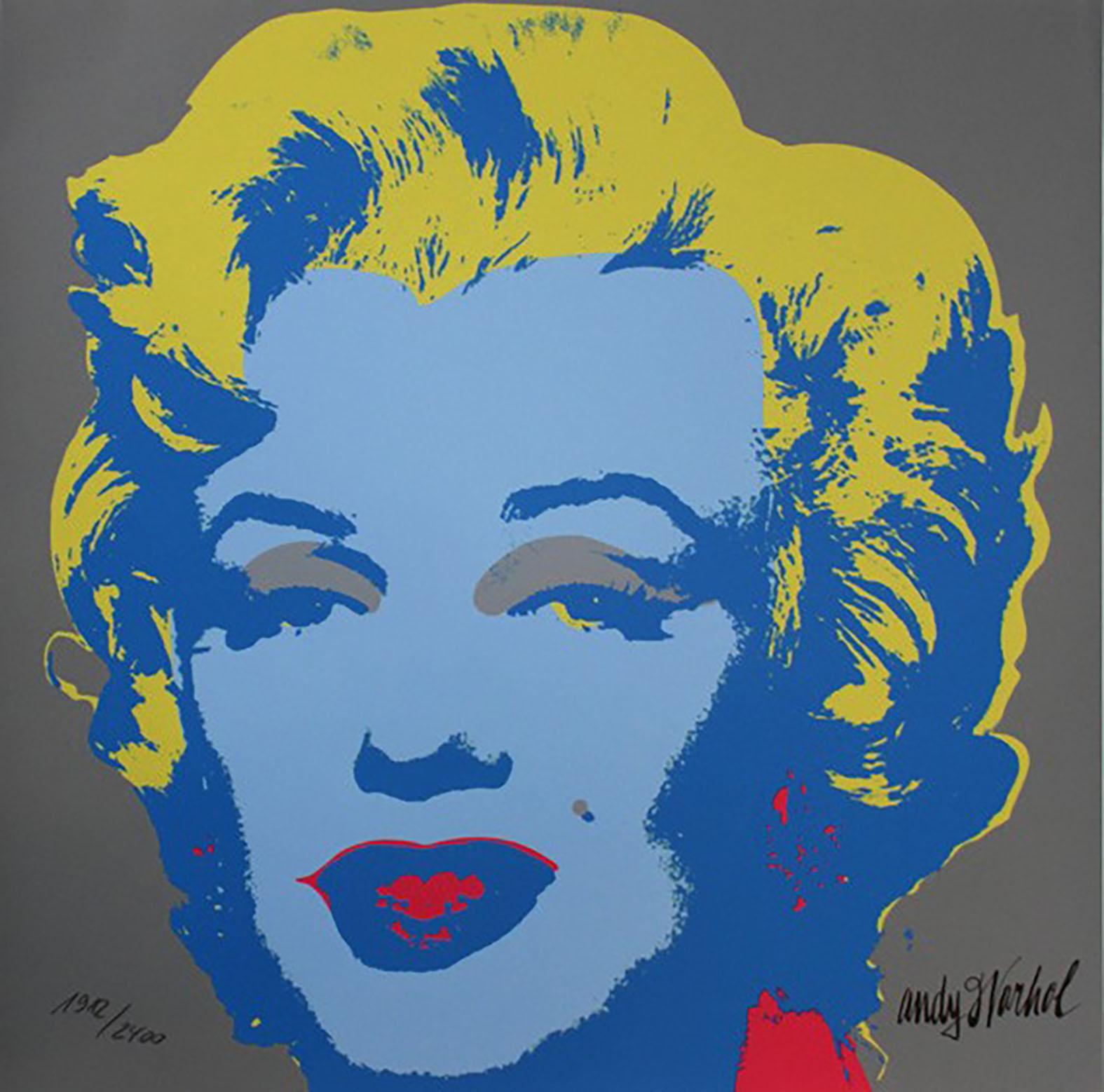 Andy Warhol - Andy Warhol 
MARILYN MONROE - 1967 - bleu pâle 
 60 cm x 60 cm 
Éditée par le Museum of Art:: Carnegie Institute Pittsburgh:: 1986 (CMOA) 
2400 exemplaires. numérotés à la main 
Signature sur le panneau 
Poinçon CMOA au dos 
290 Euros