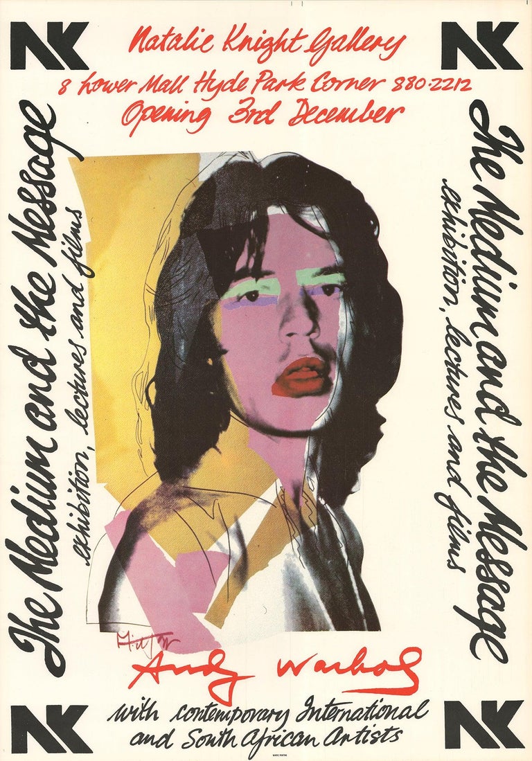 Mick Jagger Exhibition Poster, Offset Print, Andy Warhol, 1974 at