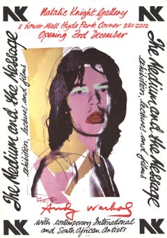Vintage Andy Warhol-Mick Jagger-28.5" x 20"-Poster-1974-Pop Art-Black & White, Pink