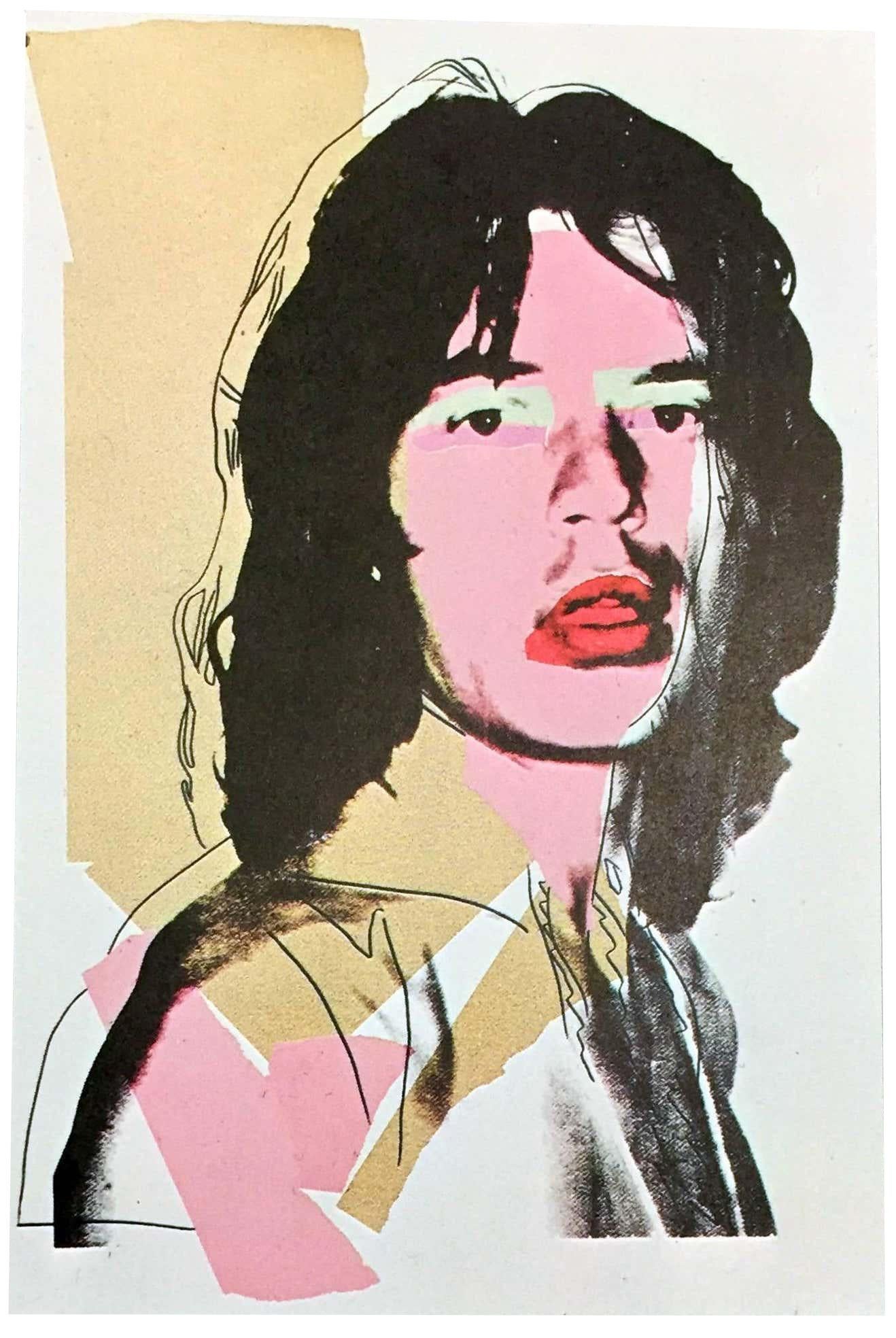 Andy Warhol Mick Jagger, Leo Castelli gallery 1975:
A stunning set of ten announcement cards published by Castelli Graphics in 1975 to advertise the forthcoming portfolio of ten silkscreen prints by Andy Warhol of Mick Jagger, 1975. The very first