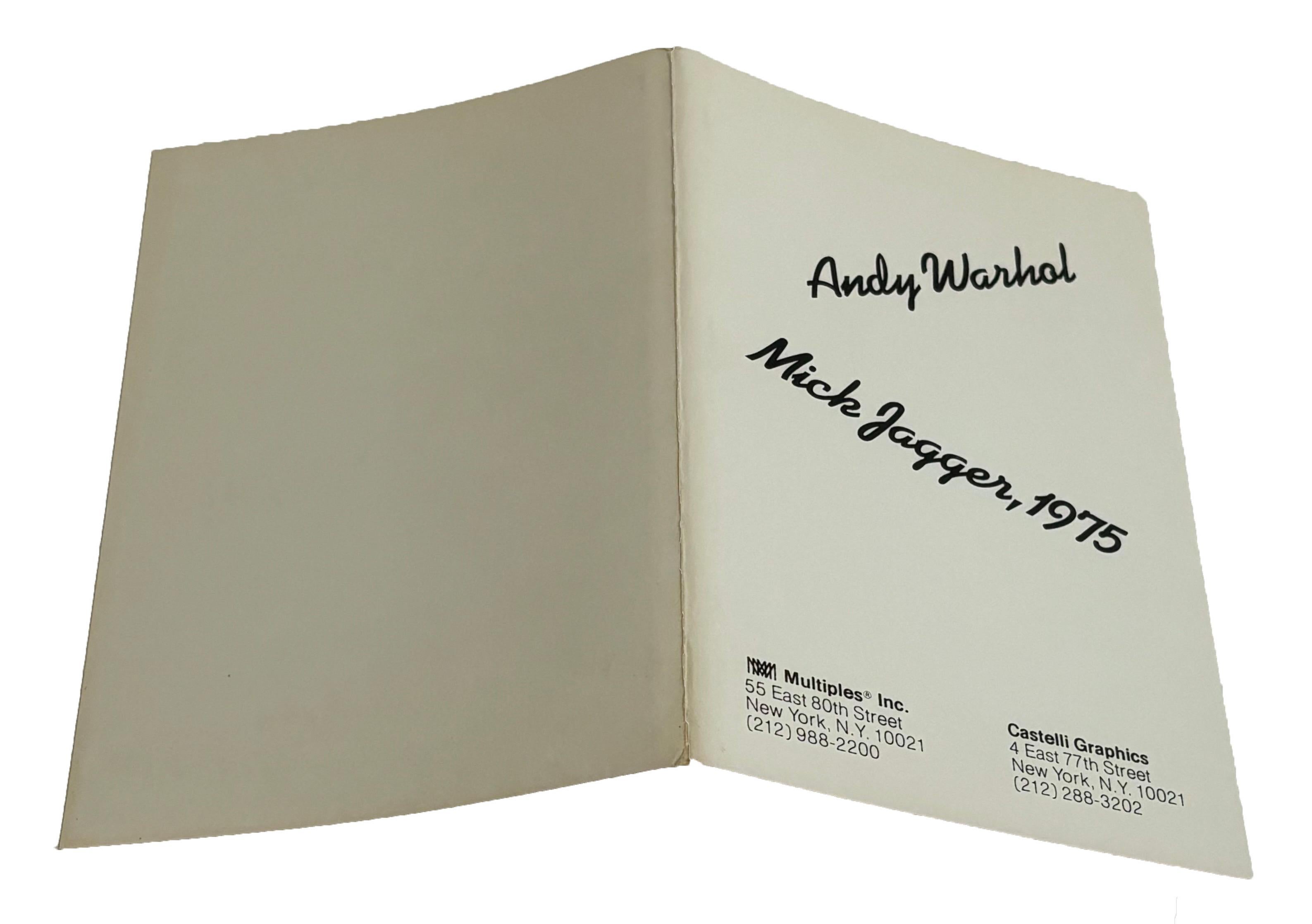 Andy Warhol Mick Jagger (portfolio de 10 announcements Warhol Leo Castelli) en vente 6