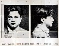 Poster della mostra Most Wanted Men di Andy Warhol 1988
