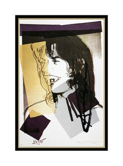 Andy Warhol Original Color Lithograph Mick Jagger Hand Signed Portrait Artwork