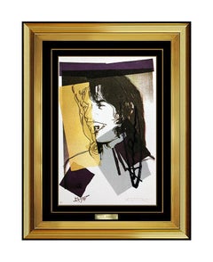 Andy Warhol Original Color Lithograph Mick Jagger Hand Signed Portrait Artwork