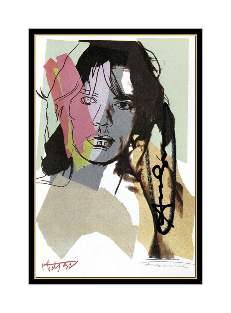Andy Warhol Original Hand Signed Lithograph Mick Jagger Portrait Modern Artwork 1