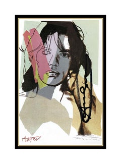 Andy Warhol Original Hand Signed Lithograph Mick Jagger Portrait Modern Artwork