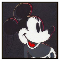 Andy Warhol Original Offset Color Lithograph Walt Disney Mickey Mouse Signed Art