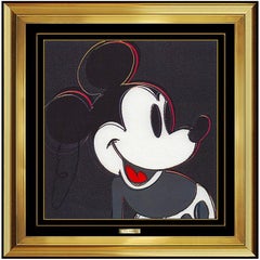 Andy Warhol Original Offset Color Lithograph Walt Disney Mickey Mouse Signed Art