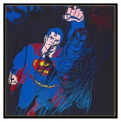 Andy Warhol Original Signed Offset Color Lithograph Superman Clark Kent Portrait
