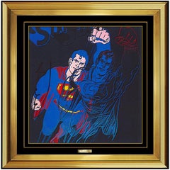 Andy Warhol Original Signed Offset Color Lithograph Superman Clark Kent Portrait