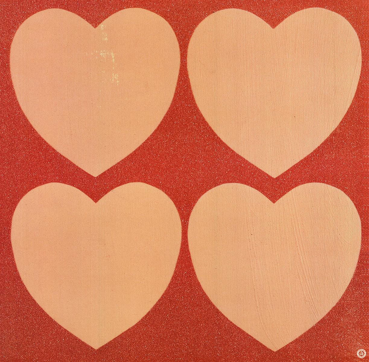 Andy Warhol 'Pink Hearts X 4' 1996- Poster For Sale 1