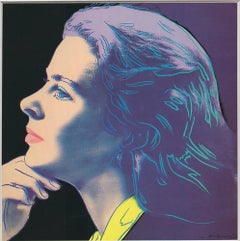 Andy Warhol Portrait of Ingrid Bergman, Pop Art Offset Print, Framed