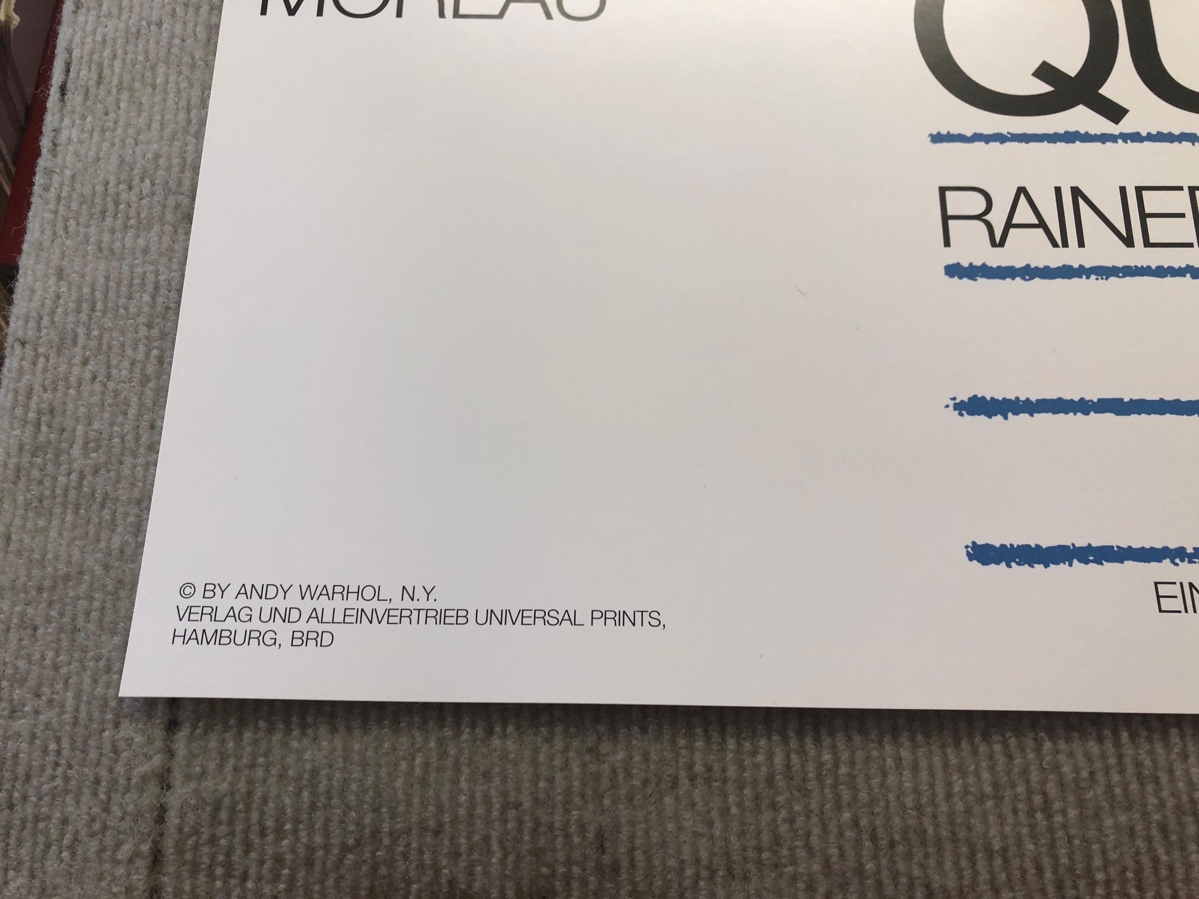 Andy Warhol 'Querelle Blue' 1983 FIRST EDITION Pop Art For Sale 12