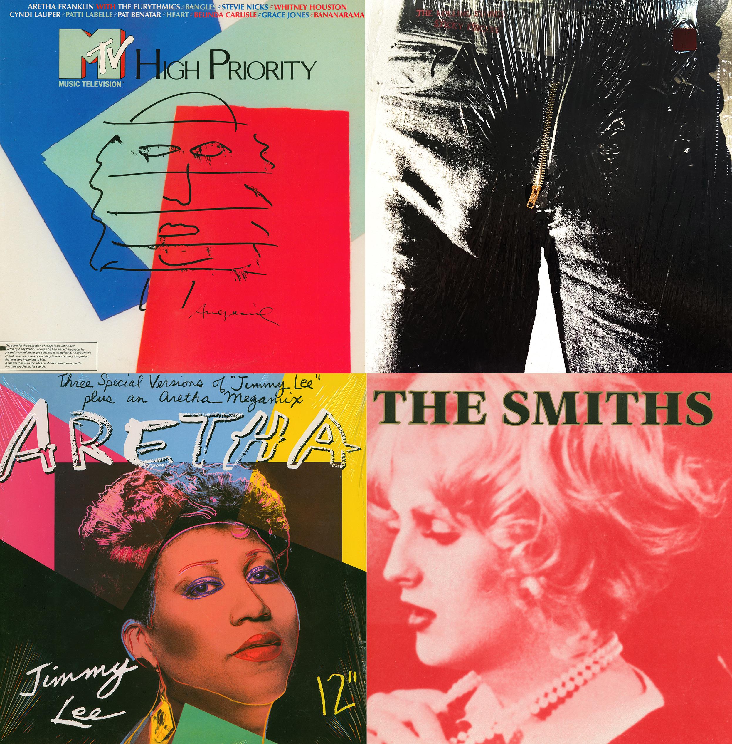 Andy Warhol Album Cover Art: a set of 40 works (1949-1987):
A rare collection of 40 individual Andy Warhol illustrated record covers accompanied by their respective vinyl records. Most notably included here is a much sought after UNPEELED/fully