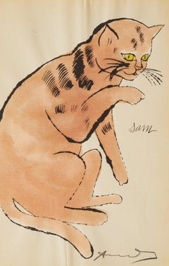 Andy Warhol 'Sam, From 25 Cats Named Sam and One Blue Pussy' Lithograph 1954