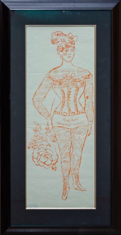 Andy Warhol 'Tattooed Woman Holding a Rose' 1955