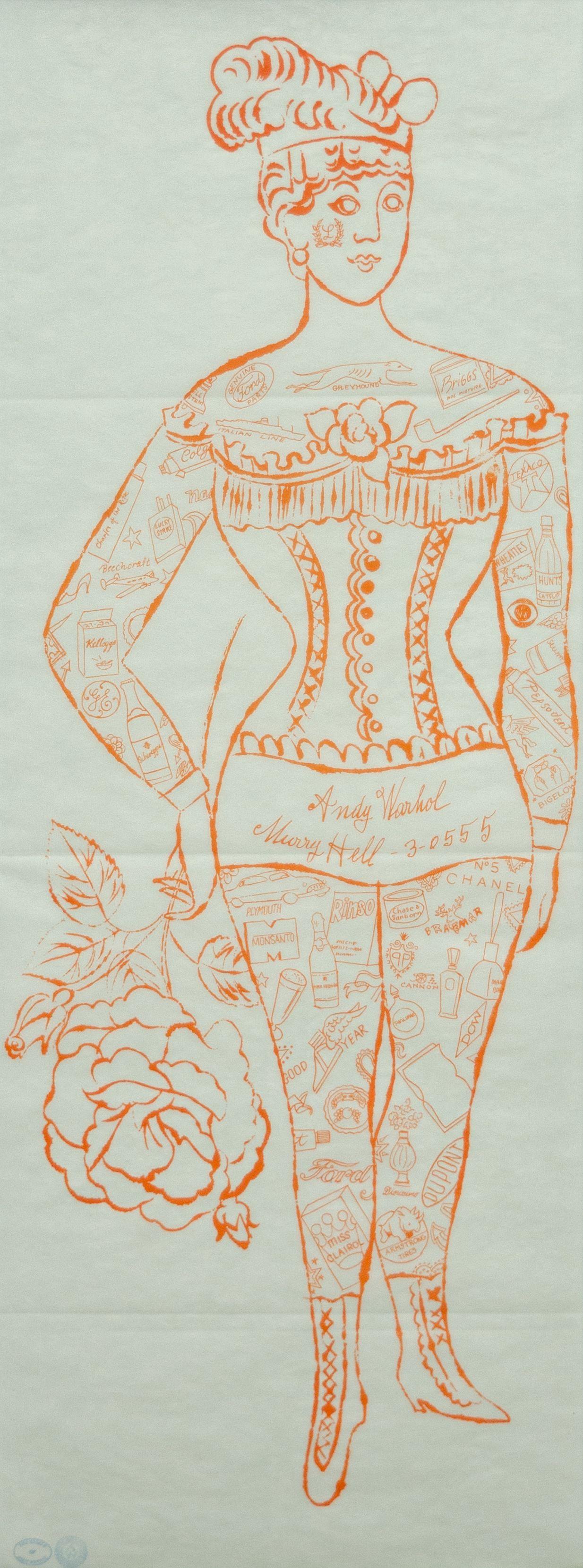 ANDY WARHOL (1928-1987)

La 'Femme tatouée tenant une rose' d'Andy Warhol est une lithographie offset en couleurs sur vélin en peau d'oignon vert pâle, avec des plis horizontaux tels qu'ils ont été émis, porte la succession d'Andy Warhol et la