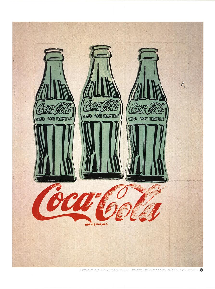 Paper Size: 31.5 x 23.5 inches ( 80.01 x 59.69 cm )
Image Size: 26.75 x 21 inches ( 67.945 x 53.34 cm )
Framed: No
Condition: A: Mint

Additional Details: Three Coke Bottles by Andy Warhol, printed in 1998, published by Te neues Publishing in