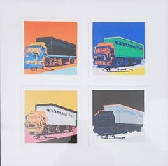 ANDY WARHOL TRUCKS INVITATION 1985 EACH HAND SIGNED, FRAMED