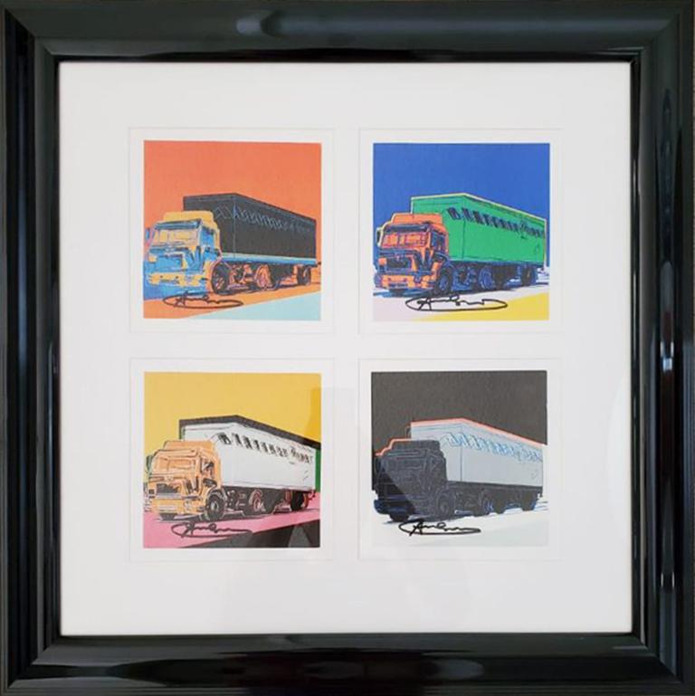 ANDY WARHOL TRUCKS INVITATION 1985 EACH HAND SIGNED, FRAMED - Print by Andy Warhol