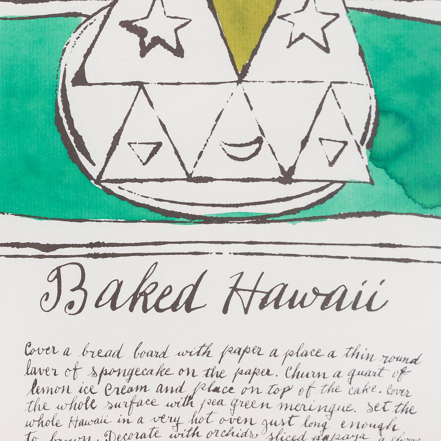 Baked Hawaii, Wild Raspberries, USA, 1959, Lithograph with hand-coloring 8