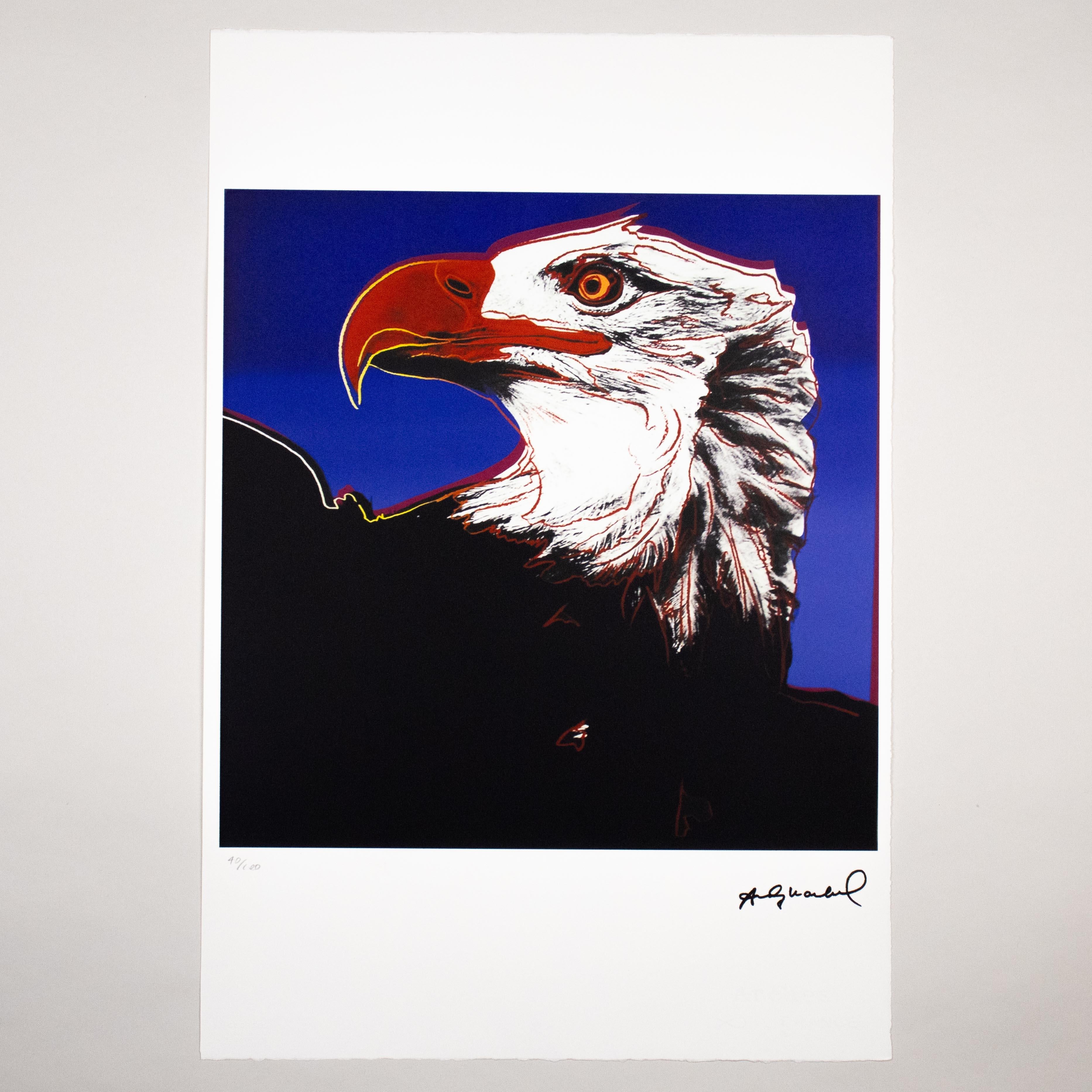 Bald Eagle - 1983 - Original Lithograph - Limited Edition Print - 40/100 pcs. - Black Portrait Print by Andy Warhol
