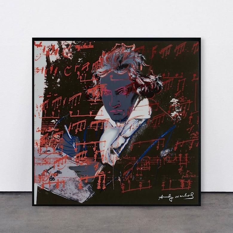 Andy Warhol Portrait Print - Beethoven, 1980, Screenprint on porcelain in wooden frame, in wooden box