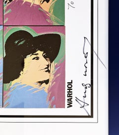 Rolling Stone poster, hand signed by Andy Warhol and Bella Abzug LGBTQ pioneer
