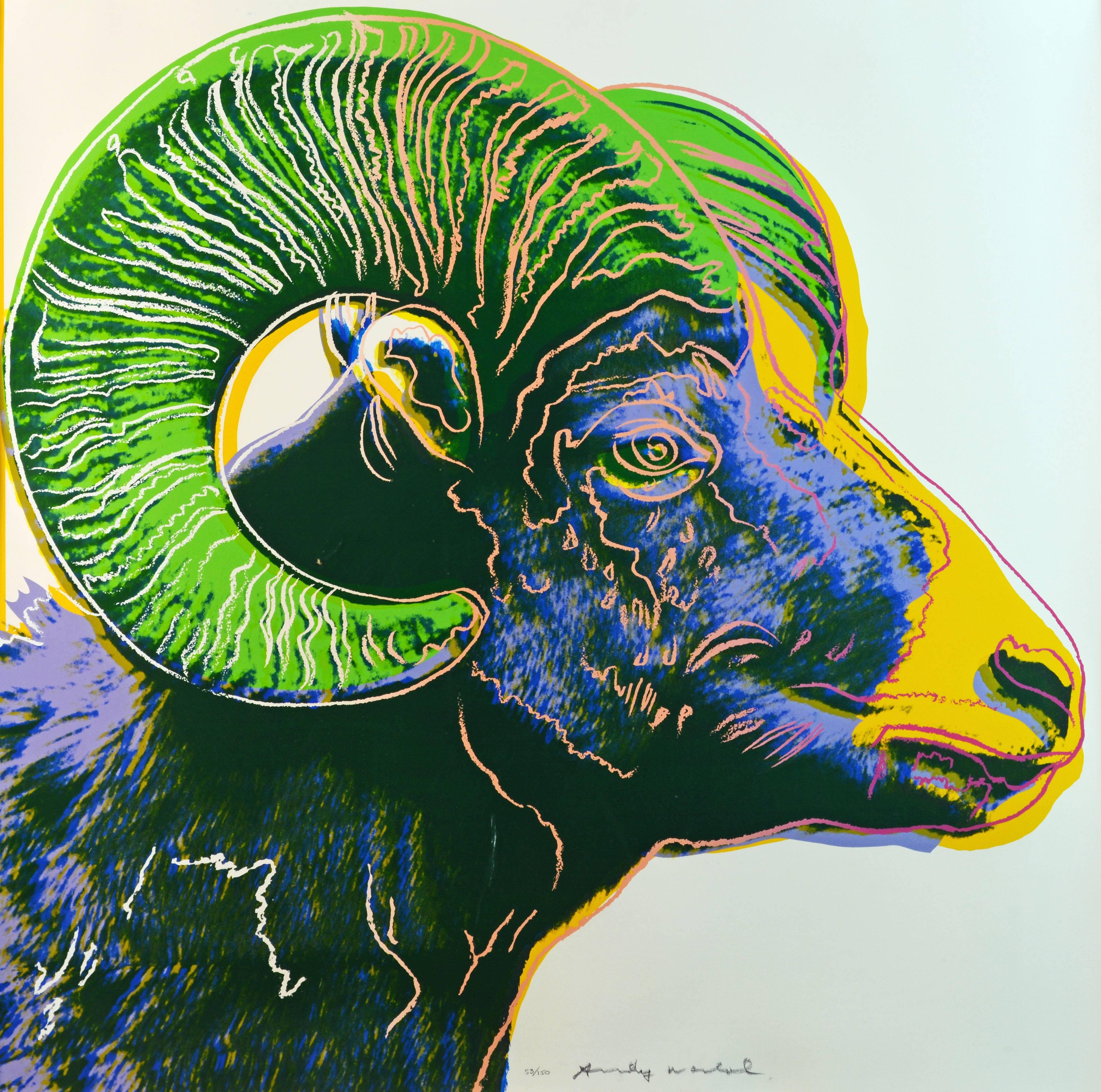 Andy Warhol Animal Print - Bighorn Ram from Endangered Species