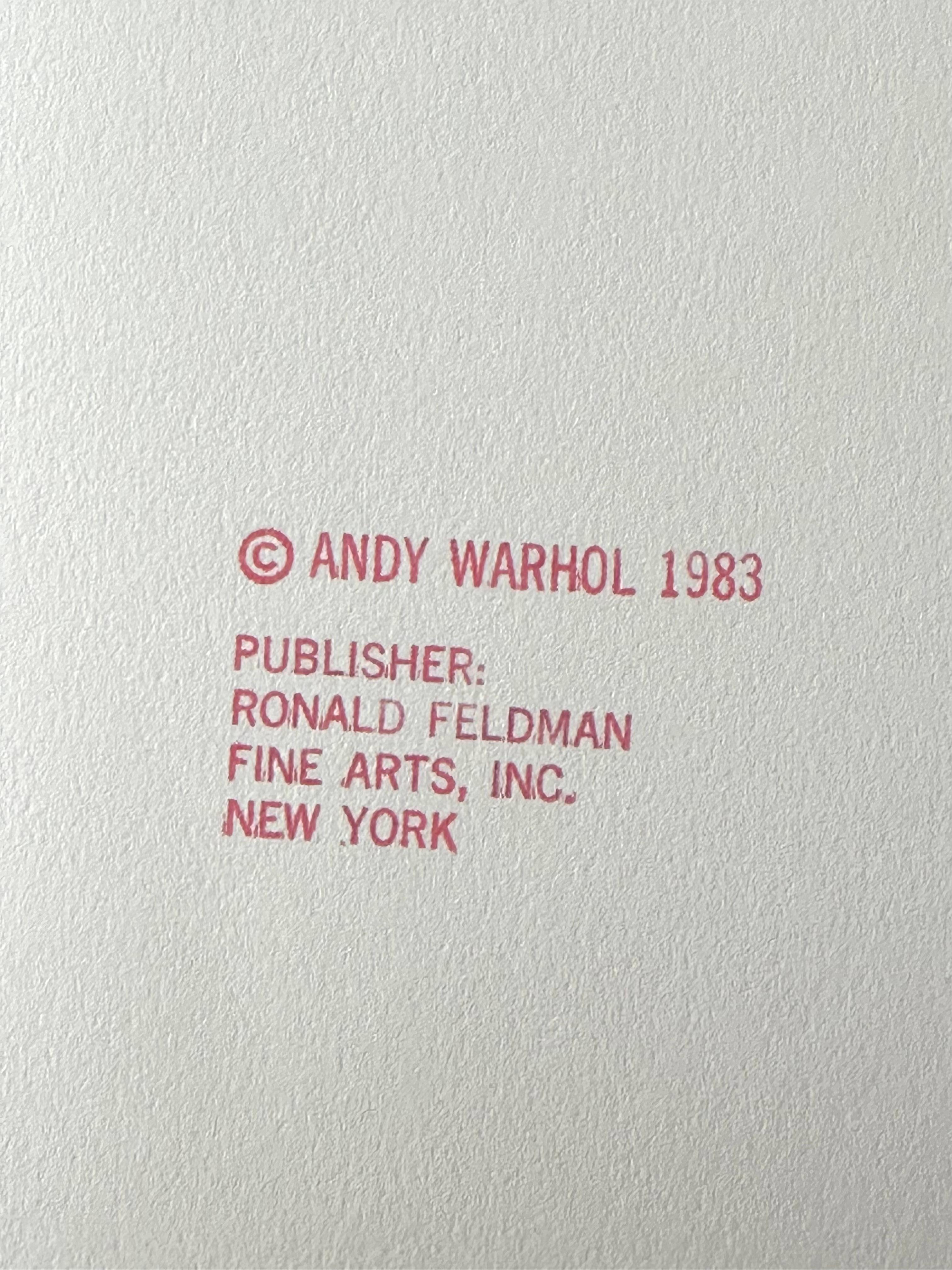 From the edition of 30 AP. The specific edition number will only be provided to the buyer at the actual point of sale. Please message us to request this information at the point of purchase.

Warhol created his Endangered Species portfolio of ten,