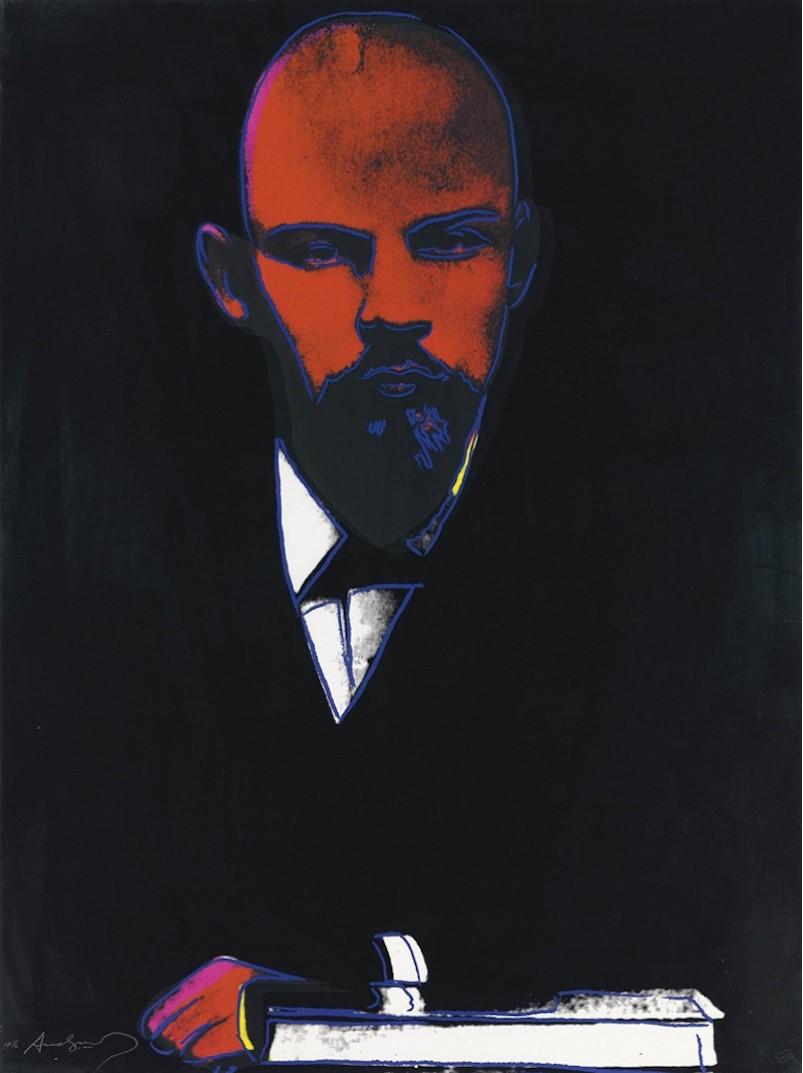 Andy Warhol Portrait Print - Black Lenin (FS II.402)