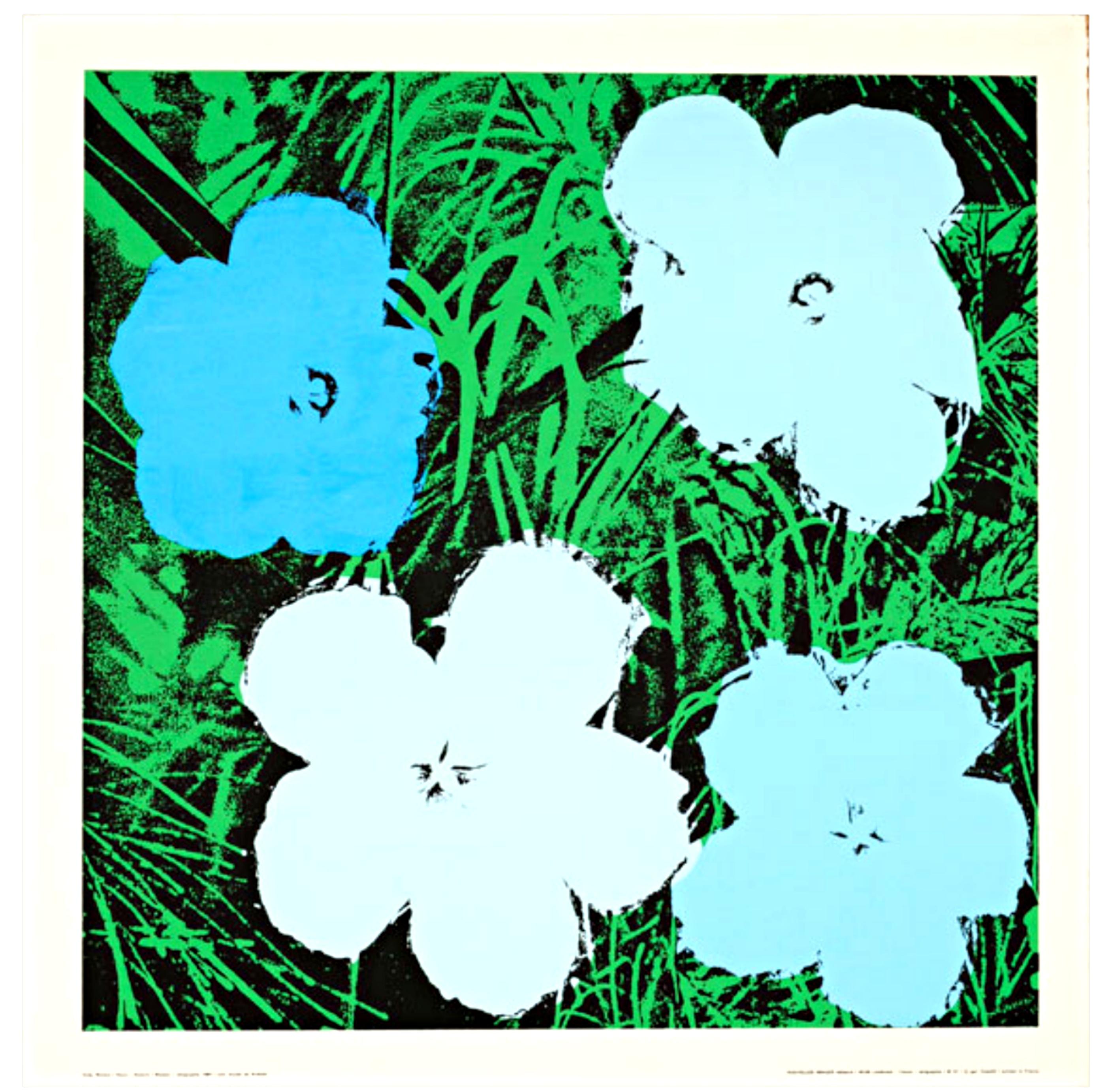 Andy Warhol Still-Life Print – Blaue und weiße Blumen, 1970
