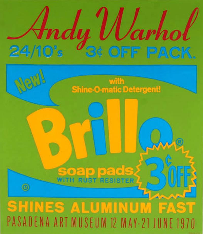 Créé par Andy Warhol, Brillo Soap Pads a été publié à l'occasion d'une exposition des œuvres de l'artiste par le Pasadena Museum of Art en 1970.   Mesurant 30 x 26 pouces (76,2 x 66 cm), non encadrée, cette image emblématique provient de l'édition