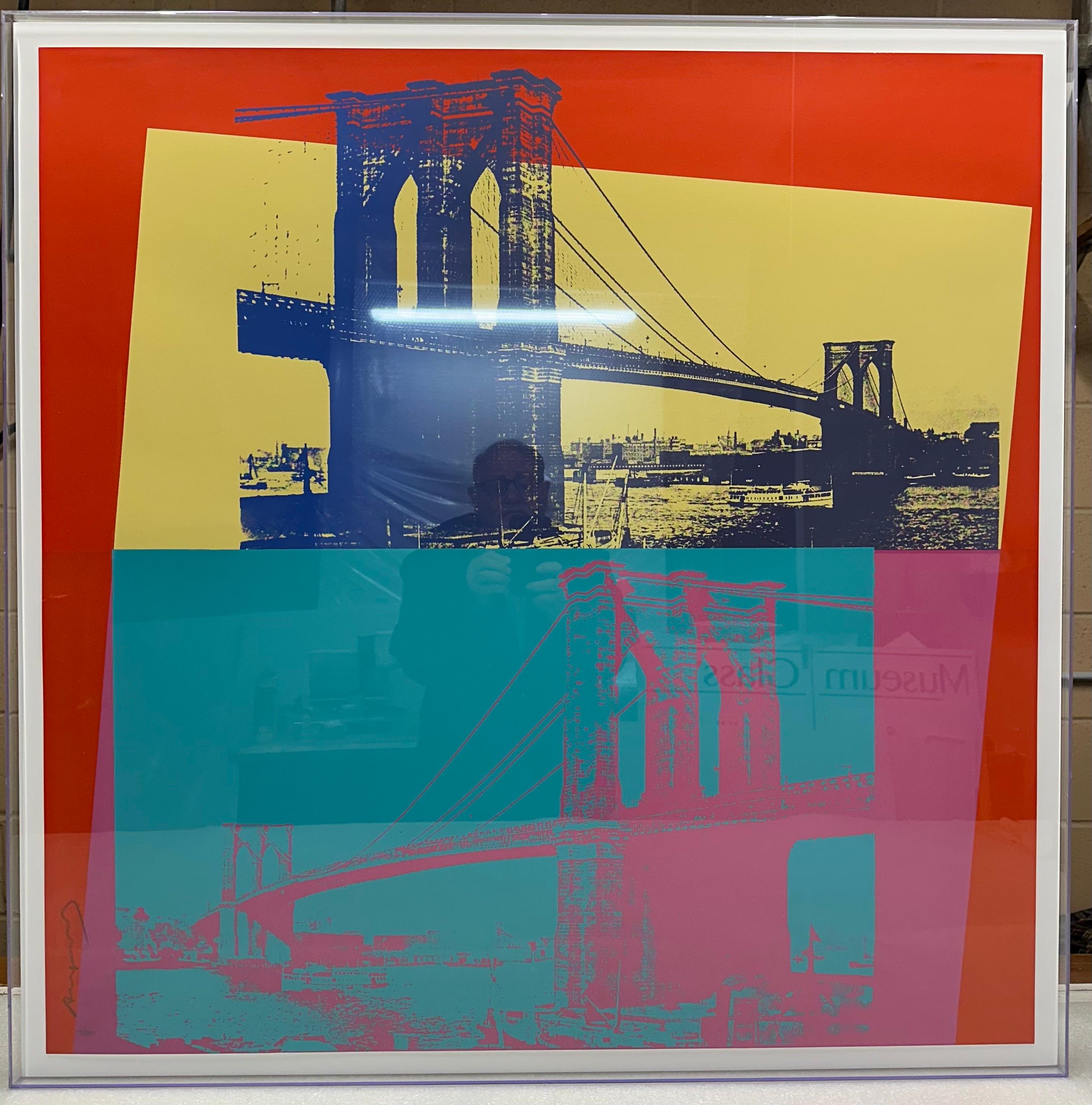 Brooklyn Bridge F&S II.290 - Brown Landscape Print by Andy Warhol