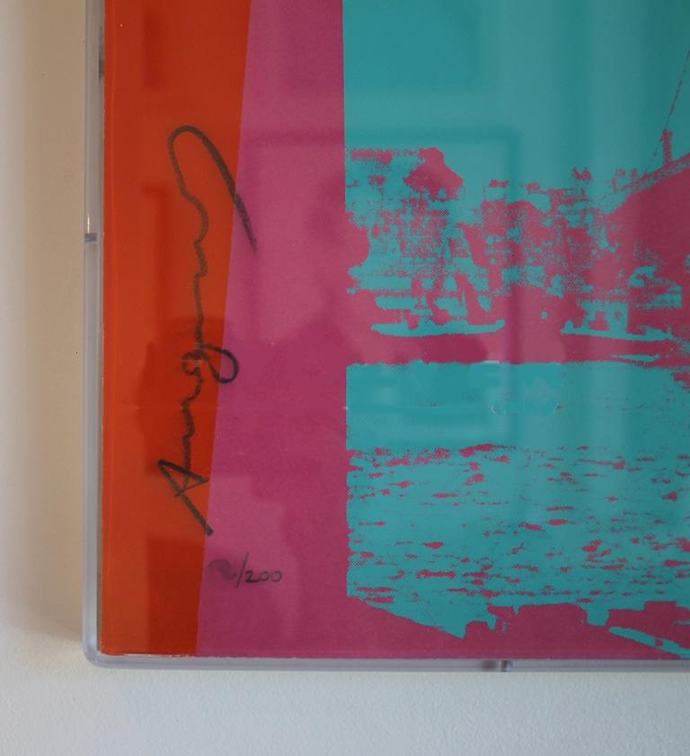 From the regular edition of 200. The specific edition number will only be provided to the buyer at the actual point of sale. Please message us to request this information at the point of purchase.

Warhol’s Brooklyn Bridge multi color screenprint