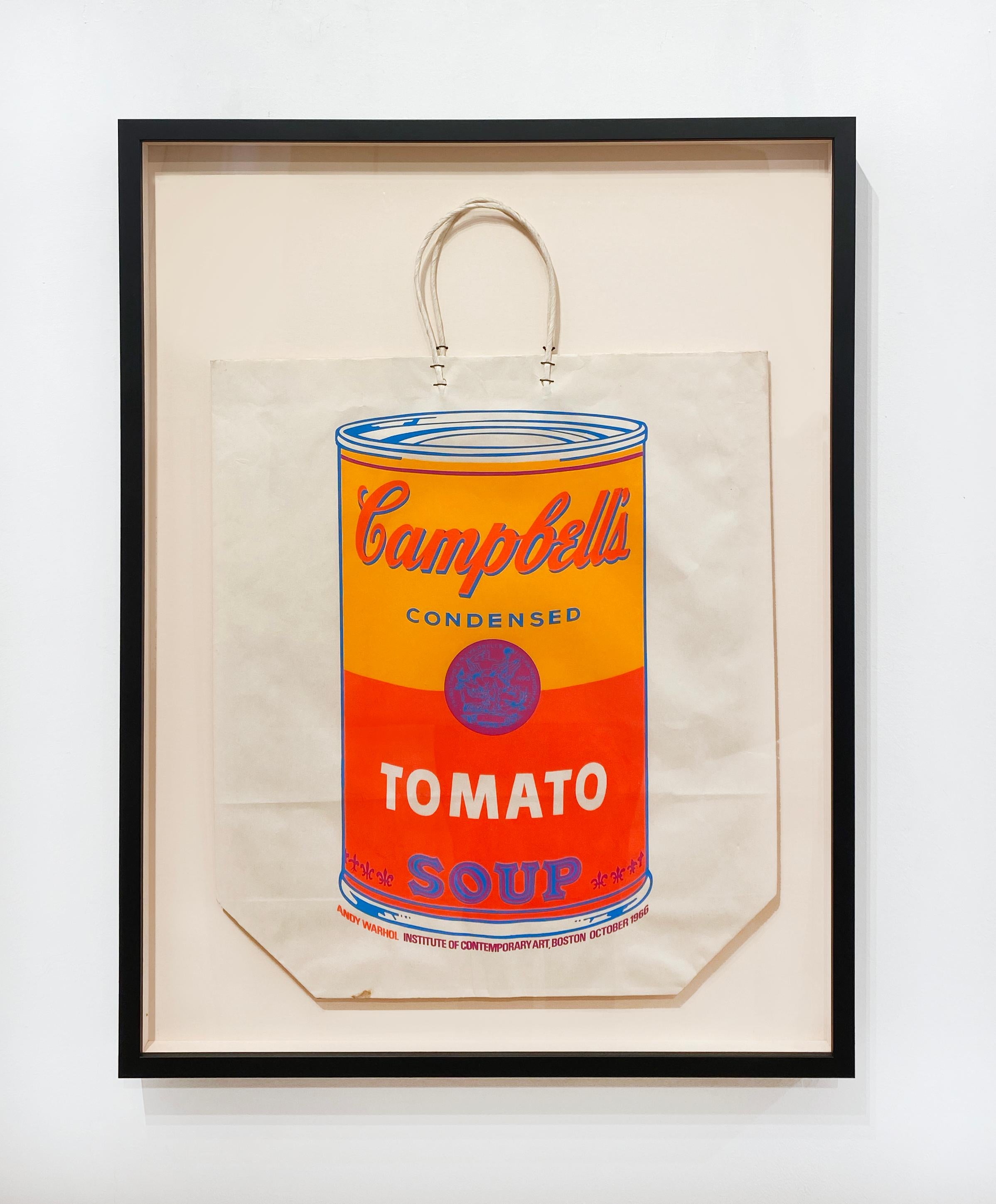 Campbell's Soup Can on Shopping Bag - Pop Art Print by Andy Warhol