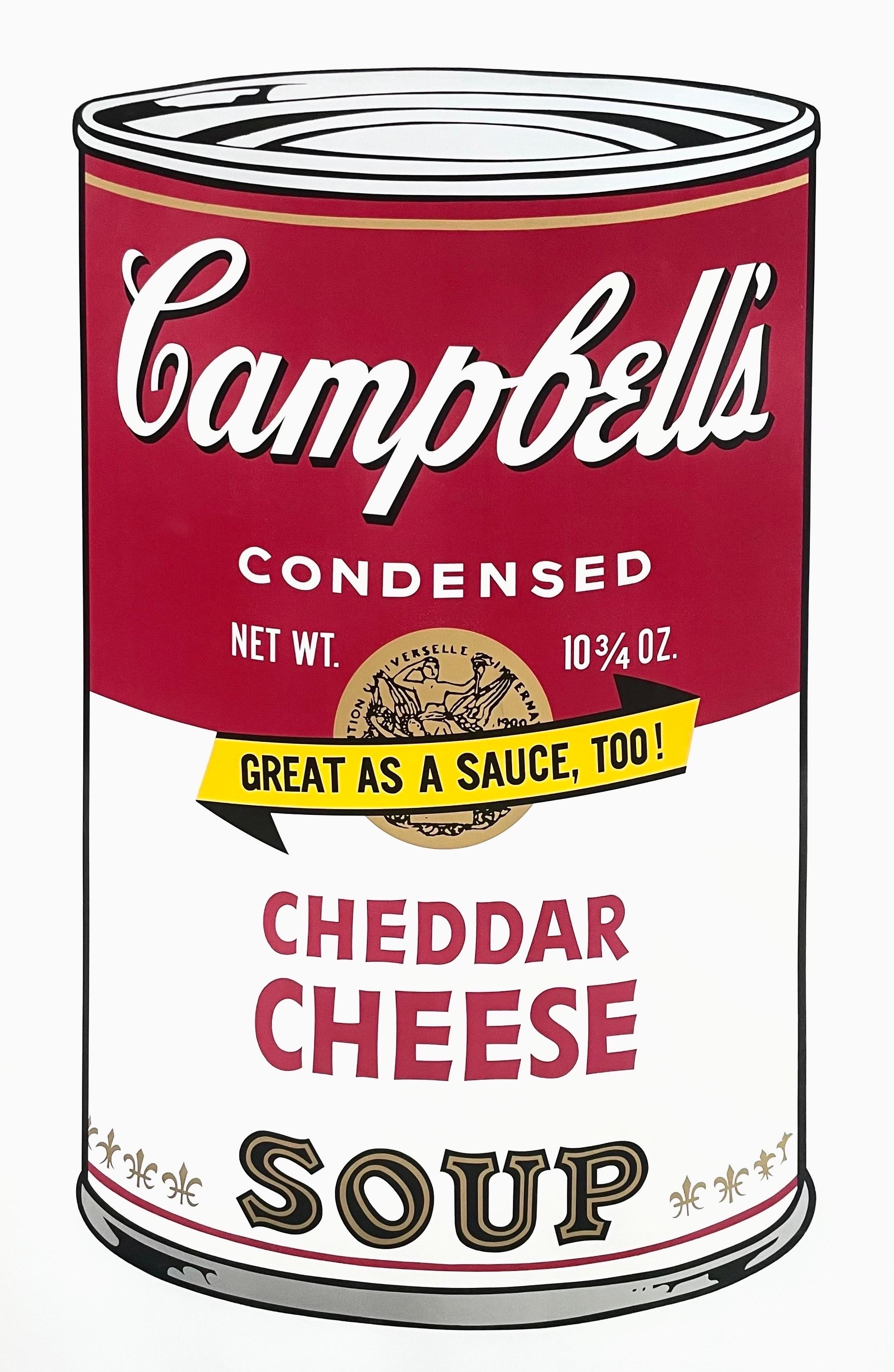 Künstler: Andy Warhol (1928-1987)
Titel: Campbell's Suppe II, Cheddar-Käse (F&S II.63)
Jahr: 1969
Auflage: 250, plus 26 Probedrucke
Medium: Siebdruck auf Velinpapier
Größe: 35 x 23 Zoll
Zustand: Ausgezeichnet
Beschriftung: Rückseitig mit
