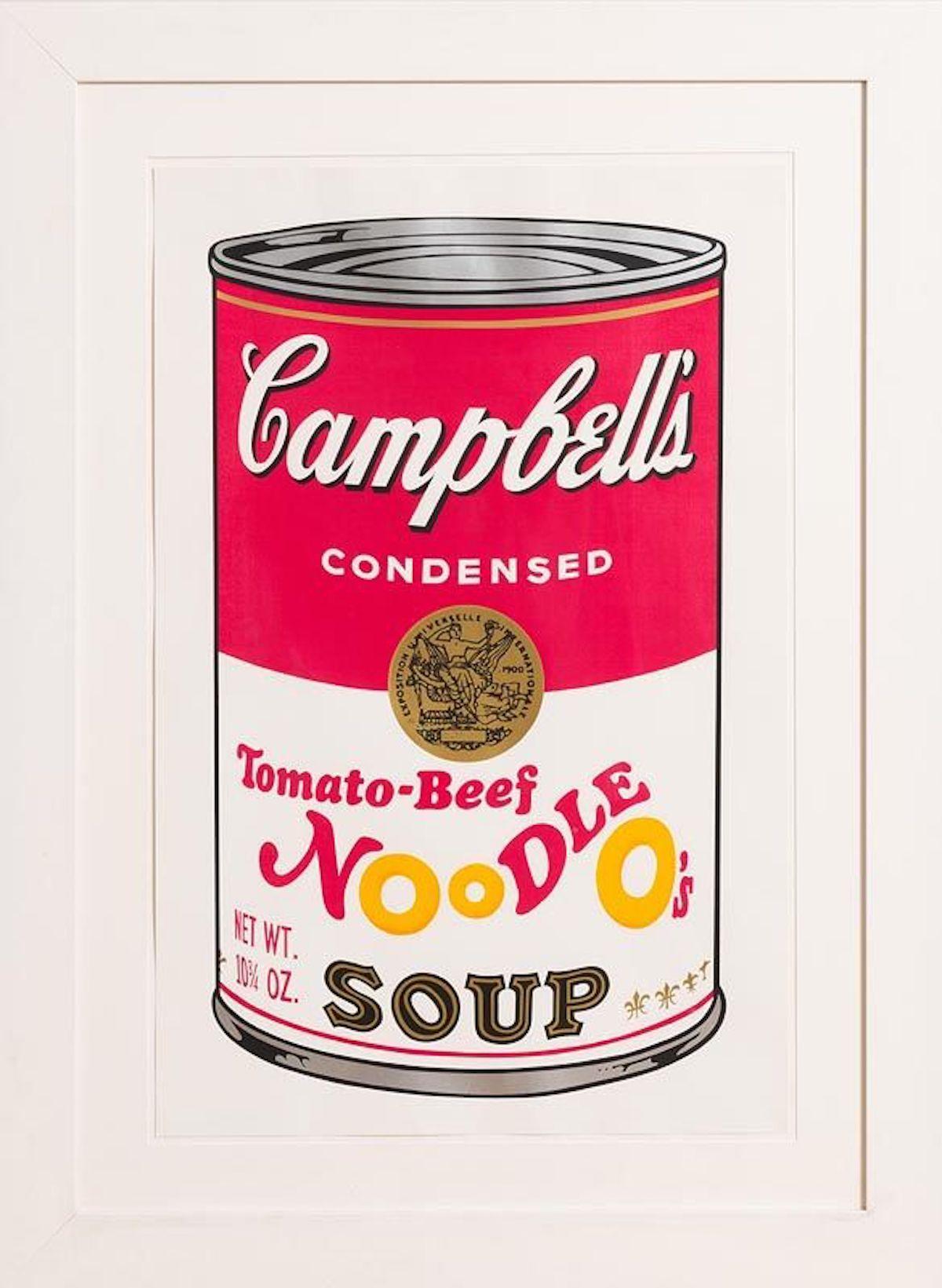 warhol campbell's soup tomato-beef noodle o's